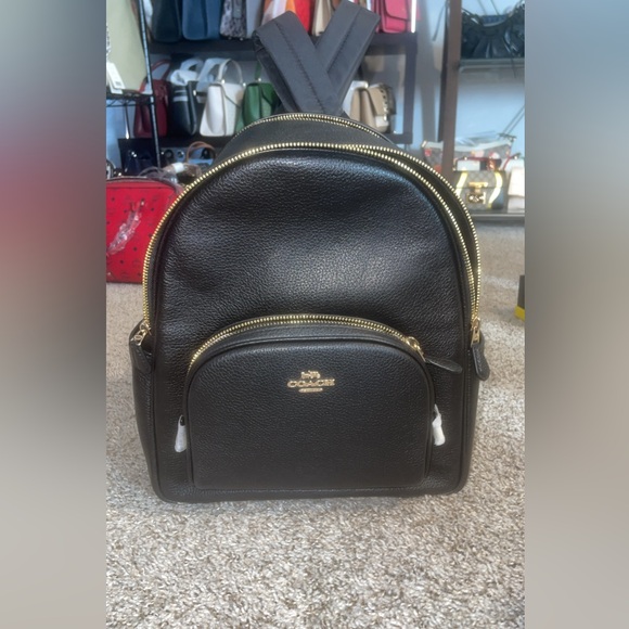 Coach leather court back pack black